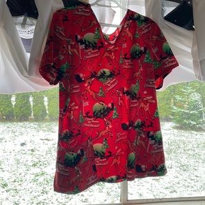 Women’s Christmas scrub top